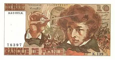 France 10 Francs Berlioz - 06.02.1975- Serial K.139 - Fay.63.8
