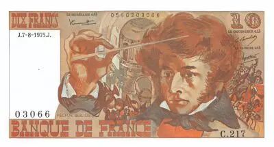 France 10 Francs Berlioz - 07-08-1975 Serial C.217 - aUNC