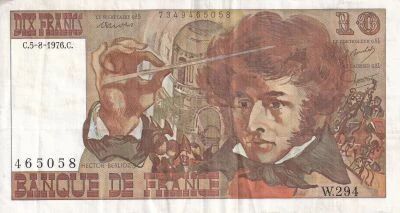 France 10 Francs Berlioz - 1974 - S�rie W.294