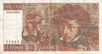 France 10 Francs Berlioz - 1974 - S�rie Y.95