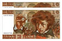 France 10 Francs Berlioz - 23-11-1972 Paire de n° consécutifs Série R.7