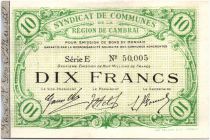 France 10 Francs Cambrai City - 1916