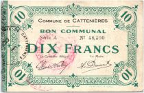 France 10 Francs Cattenieres City - 1915