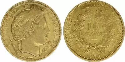 France 10 Francs Ceres - II th Republic 1850 A Paris - Gold