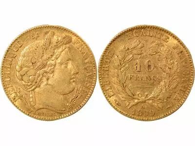 France 10 Francs C�r�s - Third Republic 1899 A - Gold