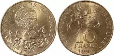 France 10 Francs Conqu�te de l\'Espace - Mongolfi�re