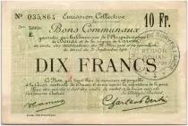 France 10 Francs Douai City - 1916