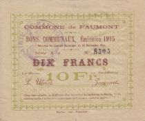 France 10 Francs Faumont City - 1915