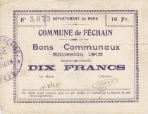 France 10 Francs Fechain City - 1915