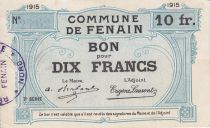 France 10 Francs Fenain City - 1915