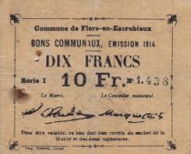 France 10 Francs Flers-En-Escrebieux City - 1914