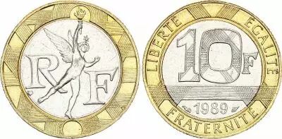 France 10 Francs G�nie - 1989 - Bim�tal
