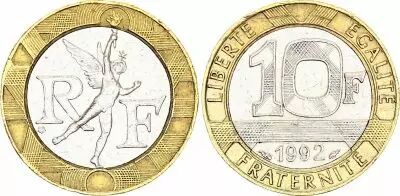 France 10 Francs G�nie - 1992 - Bim�tal