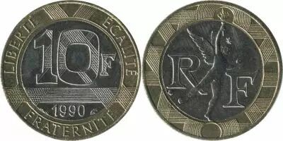 France 10 Francs G�nie de la Bastille - 1990 FDC