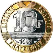 France 10 francs G&eacute;nie de la Bastille - 1998 - BE