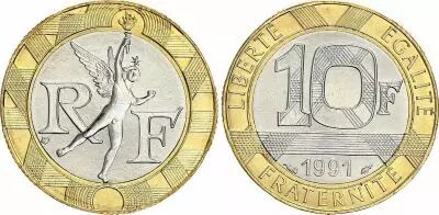France 10 Francs G�nius - 1988 - Bimetal - Issued in FDC box - Mint condition