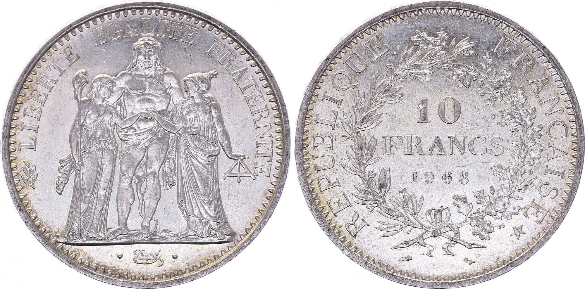 Lot 4 Pieces 10 Francs Hercule 1968 