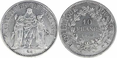 France 10 Francs Hercules - 1970 Silver