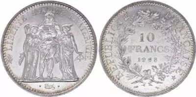 France 10 Francs Hercules -1968 Silver