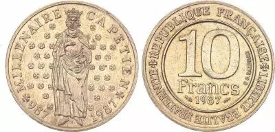 France 10 Francs Hugo Capet First King of France (987-996) - 1987