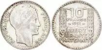 France 10 Francs Laureate head - 1931 Silver