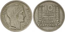 France 10 Francs Laureate head - 1945 - short branches