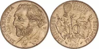 France 10 Francs L�on Gambetta - 1982