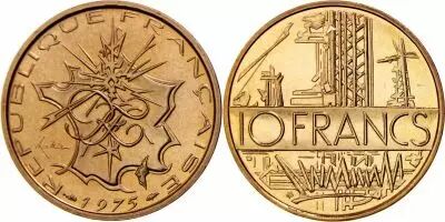 France 10 Francs Mathieu - 1975 Edge B