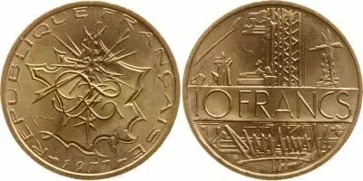 France 10 Francs Mathieu - 1977 Edge A
