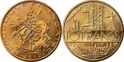France 10 Francs Mathieu - 1984 Edge B