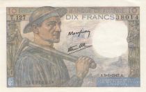 France 10 Francs Miner - 09-01-1947 Serial T.127 - AU