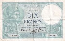 France 10 Francs Minerva -  04-12-1941 - Serial E.84953