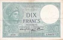 France 10 Francs Minerva -  19-06-1941 - Serial A.84872