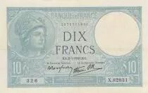 France 10 Francs Minerva - 02-01-1941 - Serial X.82831 - WPM. 84