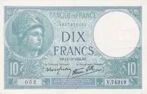 France 10 Francs Minerva - 06-07-1939 - Serial T.74479