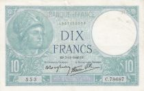 France 10 Francs Minerva - 07-11-1940 - Serial C.78687 - WPM. 84