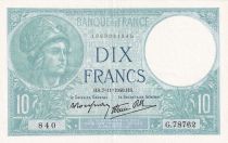 France 10 Francs Minerva - 07-11-1940 - Serial G.78762