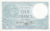 France 10 Francs Minerva - 09-01-1941 - Serial A.83677 - WPM. 84