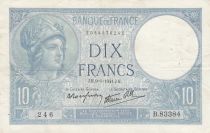 France 10 Francs Minerva - 09-01-1941 - Serial B.83384