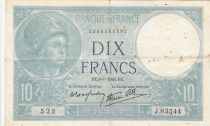 France 10 Francs Minerva - 09-01-1941 - Serial J.83544