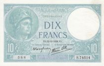 France 10 Francs Minerva - 12-10-1939 - Serial S.74514 - WPM. 84