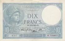 France 10 Francs Minerva - 14-09-1939 - Serial W.72065
