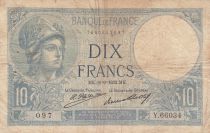 France 10 Francs Minerva - 16-09-1932 - Serial Y.66034