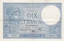France 10 Francs Minerva - 24-10-1940 - Serial U.78274