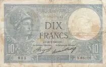 France 10 Francs Minerva - 25-02-1937 - Serial Y.68126