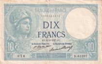 France 10 Francs Minerva - Serial  D.41397- 11-08-1927   - P73d