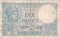 France 10 Francs Minerva - Serial  Q.58966- 23-07-1931   - P73d