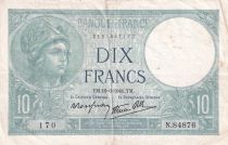 France 10 Francs Minerva - Various Years 1916-1942 - VF