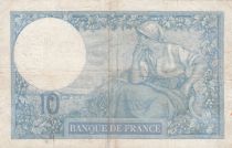 France 10 Francs Minerva  26-02-1917 - Serial D.2807 - Fine
