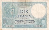 France 10 Francs Minerve - Série U.33075 - 17-01-1927 - F.6.12